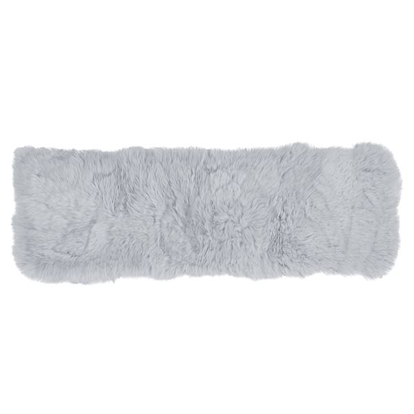 ニュージーランド産 天然ムートン ソファーマット 約38120cm グレー 長方形 羊毛皮100％ M-511-F リビング