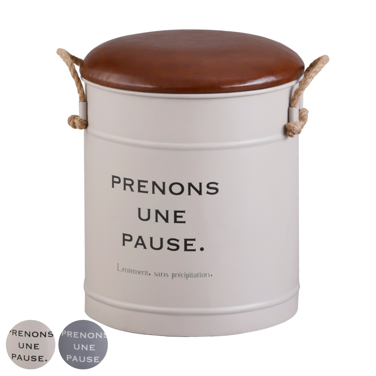 収納ボックス ポーズ ストレージスツール 座れる スツール 椅子 直径32cm 高さ40cm 缶 小物入れ 収納 収納ケース イス 小物収納 オットマン 丸型 円形 玄関 リビング ペール缶