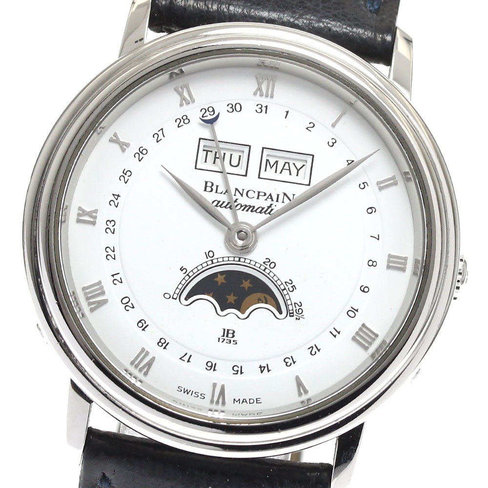 ブランパン Blancpain 6595-1127-55 ヴィルレ トリプルカレンダー　ムーンフェイズ 自動巻き メンズ 保証書付き_886119【中古】
