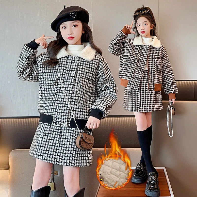 大人気 上品 入学式 卒業式 スーツ セットアップ 厚手 秋冬 中綿ジャケット Aラインスカート キッズ 女の子 ジュニア スーツ フォーマル 小学生 4,532円