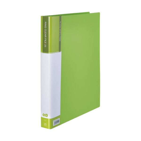 （まとめ） TANOSEEPPクリヤーファイル（差替式） A4タテ 30穴 25ポケット ライトグリーン 1冊 10セット