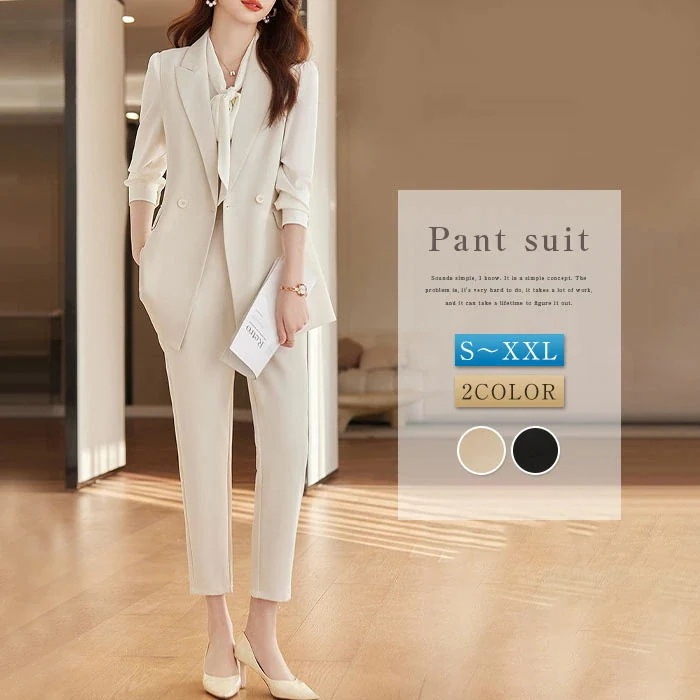 セットアップ レディース パンツドレス 上下セット 2点セット パンツ スーツ ジレ アンクルパンツ 卒業式 入学式　入園式 卒園式 ママ コーデ ビジネス 通勤 オフィス 春 夏 秋 シンプル 落ち
