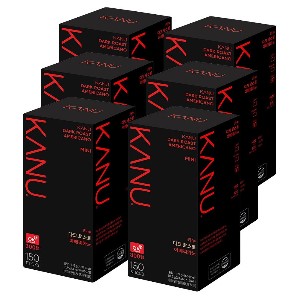 ダークロースト アメリカーノコーヒー Mini 0.9g 150本 x 6箱 計900本