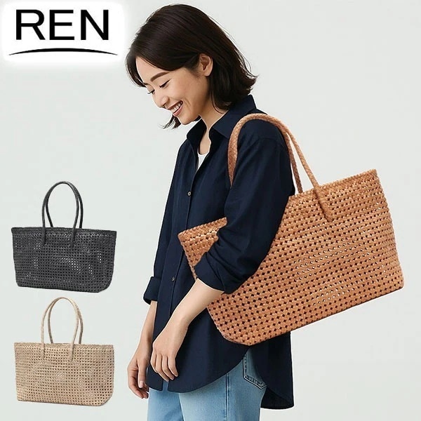 トートバッグ レディース 大きめ 軽量 ブランド A4 肩掛け 大人 女性 ヤギ革 ゴートメッシュ 本革 革 レザー メッシュ手編み #16 バスケットM 1-16-26342