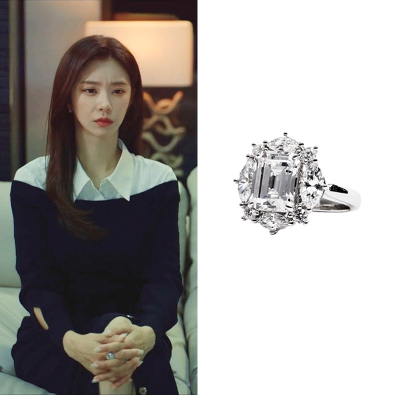 [イジュビン/パクジンジュ着用] ビクトリア クラシック ホワイト リング 韓国女性アクセサリー 韓国ファッション