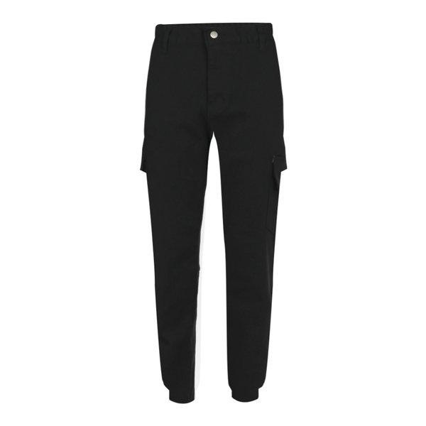 メンズ 薄手 スパンデックス カーゴ バンディング ジョガーパンツ NE-PTA-Q006-ブラック