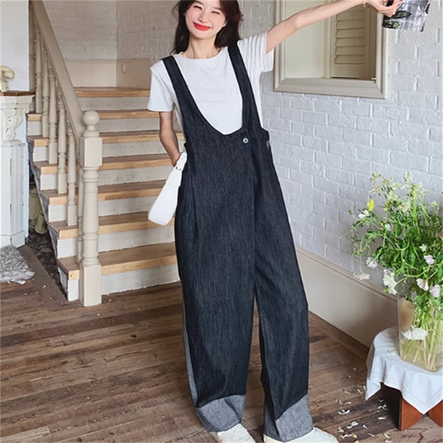 パンツ ボトムス デニムパンツ オーバーオール サロペットパンツ フレア Aライン ロング マキシ デニム ブルーデニム 薄手生地 かわいい 大人可愛い 大人女子 綺麗 シンプル カジュアル 大人