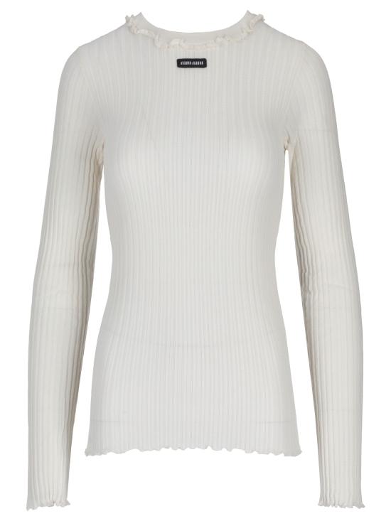 MIU MIU Women Sweater MML06TSOOO191X F0009 BIANCO