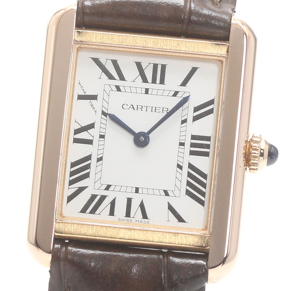 カルティエ CARTIER W5200024 タンクソロSM K18PG クォーツ レディース 良品 _869204【中古】