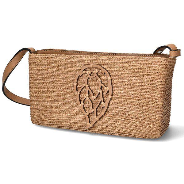 [高級品] 25FW ダン ラフィア クロスボディバッグ BAG52188 NOUGAT CARAME