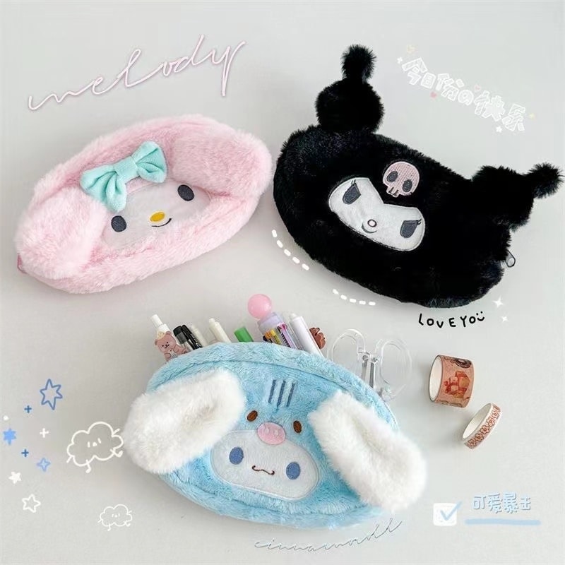 メガ割化粧ポーチ マイメロディちゃん シナモンロール 可愛い 収納ポーチ もこもこ 大容量 ぬいぐるみ メイクポーチ コスメポーチ ペンケース 小物入れ1600218