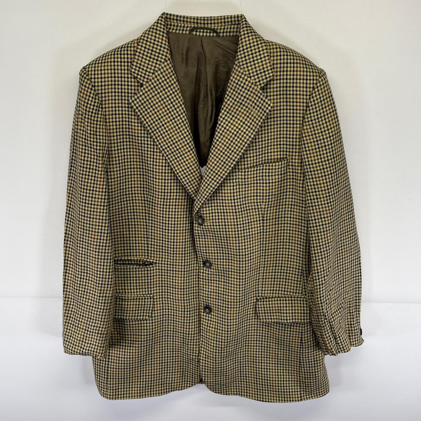 古着 90s/90年代 バーバリーズ Burberrys テーラードジャケット ブレザー スーツ チェック柄 イエロー メンズ