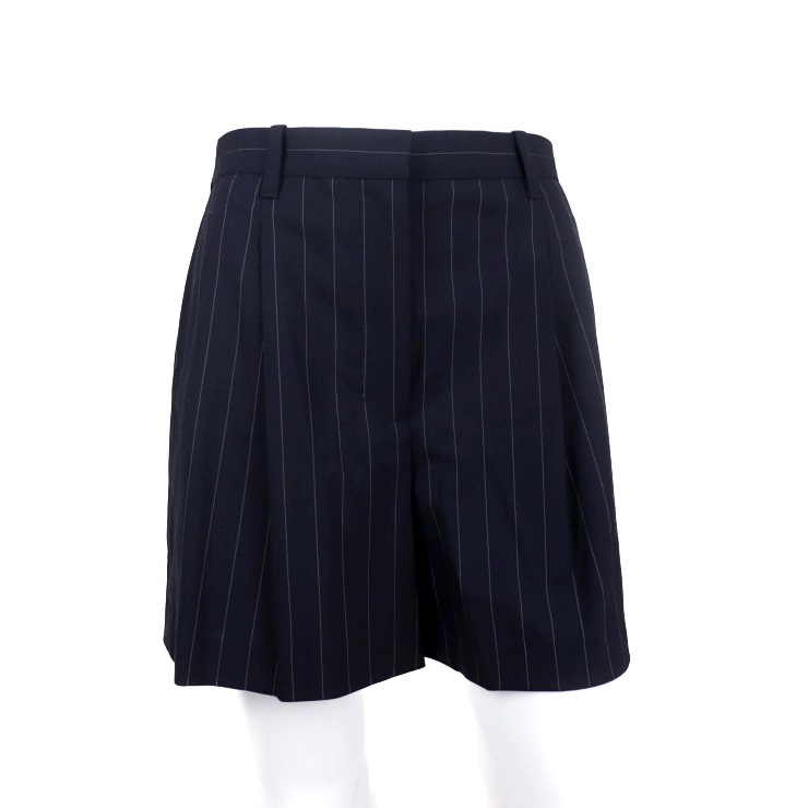 新品未使用展示品 3.1 Phillip Lim 3.1フィリップリム ショートパンツ S181-5104PWT パンツ 表記サイズ 0 ウール ポリウレタン ネイビー 短パン ショーパン ストライプ