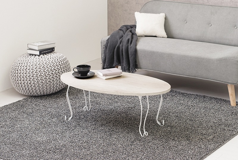 テーブル センターテーブル 丸型 ホワイトウォッシュ 幅90 折れ脚 机 座卓 ローテーブル 折りたたみ リビングテーブル 完成品 猫脚 長方形 古木調