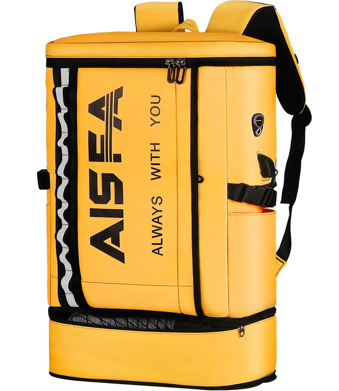 [AOSLE] リュック メンズ 防災リュック 大容量 底部拡張30-35L 15.6インチPC 反射ストリップ付き USB充電ポート付き 旅行 修学 防災 防水 登山 通勤 多機能 通気性 A4収納