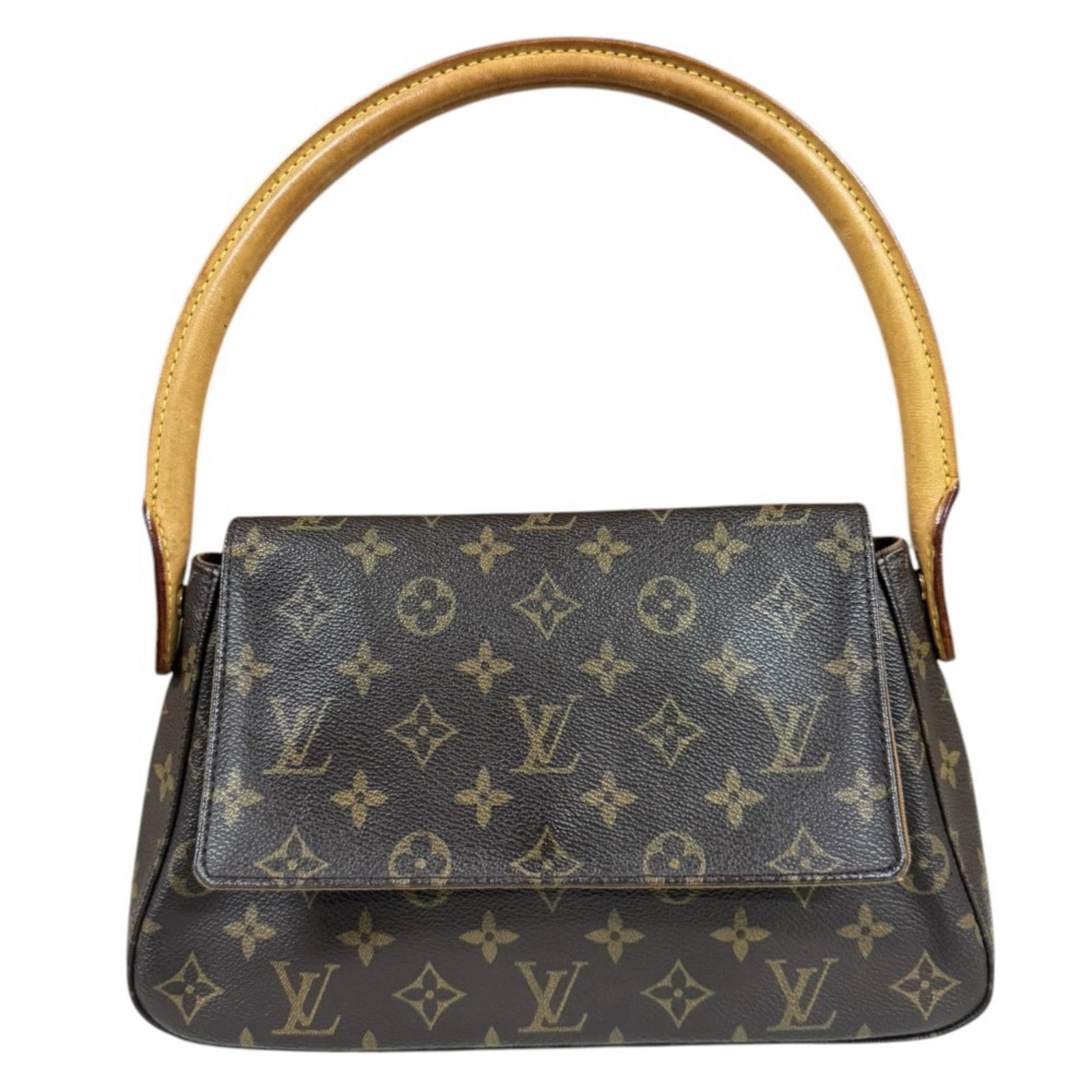 ルイヴィトン ミニルーピング モノグラム ハンドバッグ モノグラムキャンバス M51147 ブラウン LOUIS VUITTON 中古