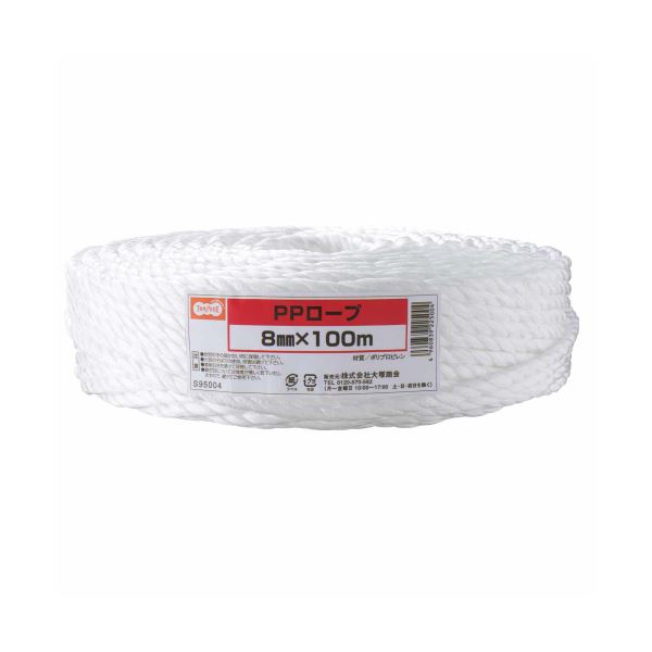 （まとめ）TANOSEE PPロープ 8mmx100m 1巻 [x10セット] 16,215円