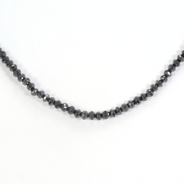 K18 18金 WG ホワイトゴールド ネックレス ブラックダイヤ 21.00 ジュエリー 中古