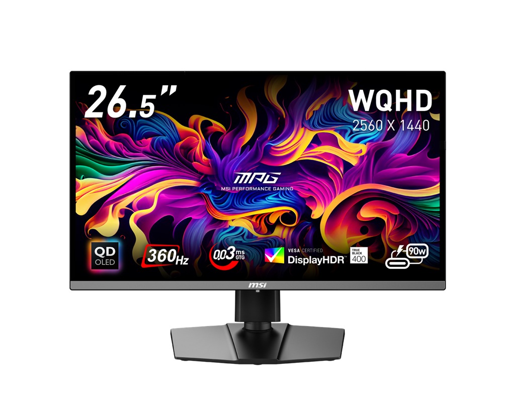MSI ゲーミング液晶ディスプレイ(26.5型/QD-OLED/WQHD 2560×1440/360Hz/0.03ms/HDR400/HDMI2.1/DP1.4a/USB TYPE-C/VESA/PI