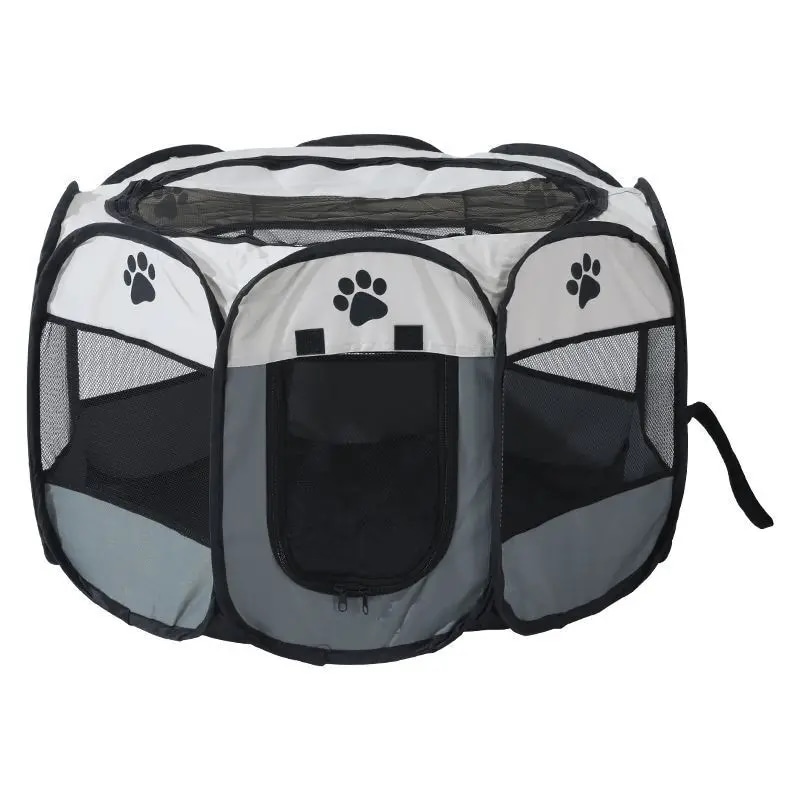 Hopet-屋外用の取り外し可能なサマーテント,折りたたみ式フェンス,犬と猫のケージ,ペットの輸送用品 Grey M-91x91x58cm