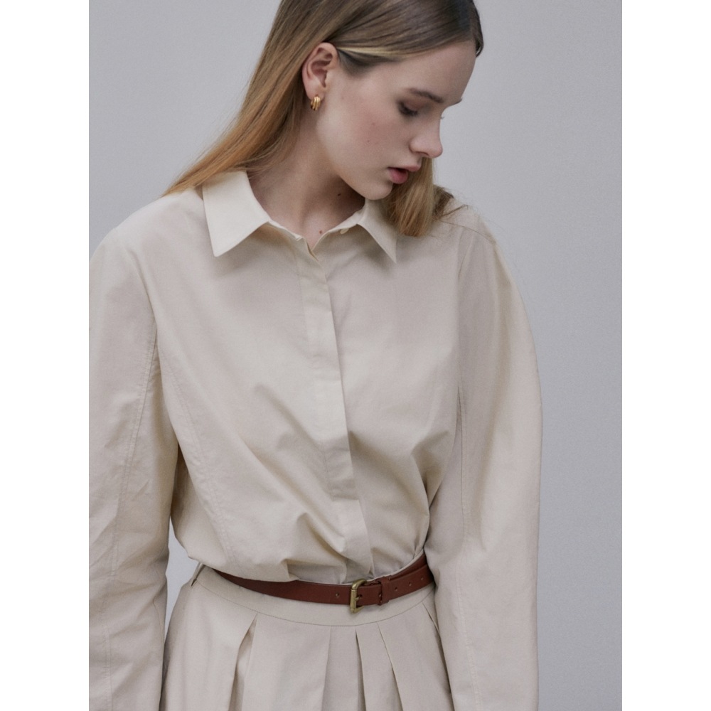 LOEUVRE ボリューム袖隠しボタンブラウス SW3SB127-91