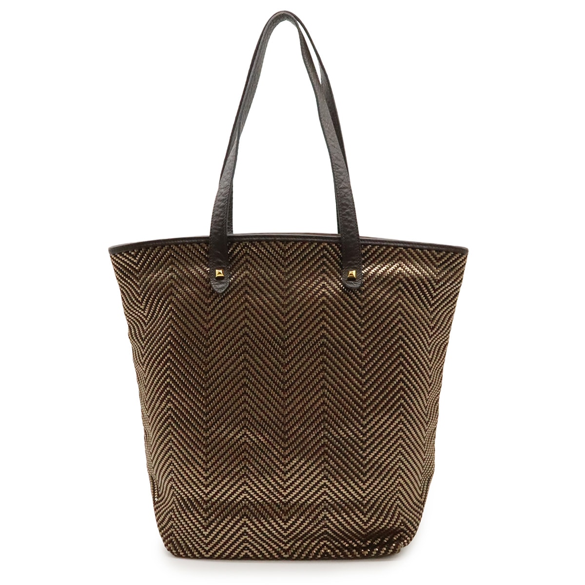 カバ チェンナイMM トートバッグ ショルダーバッグ 編み込み レザー ダークブラウン ゴールド ゴールド金具 L刻トートバッグ