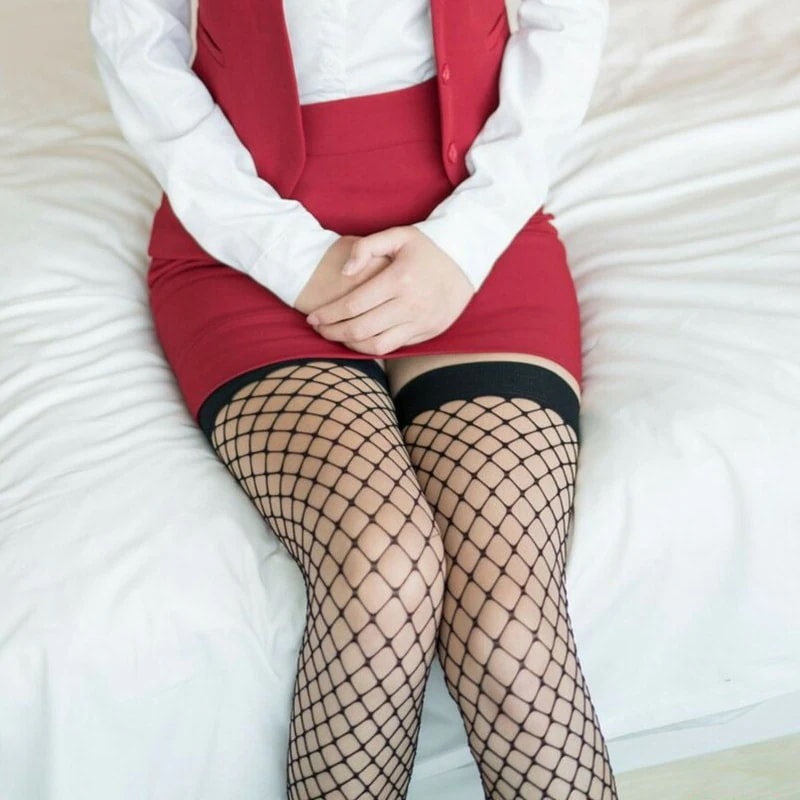 【1つ買うと10つ無料】楽しくてセクシーなストッキングネットストッキング純粋な黒と白のストッキング対照的な赤いエッジストッキングセクシーなストッキング