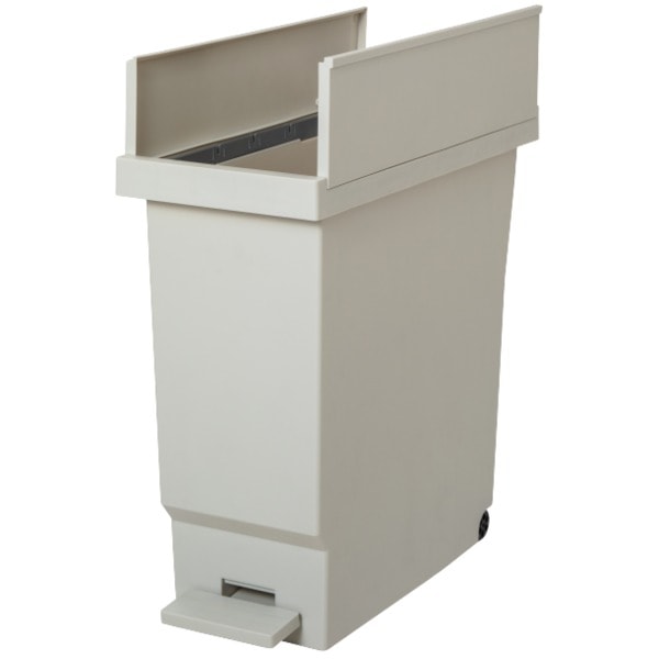 (まとめ) 高さ制限がある場所に収まるバタフライペダルペール/ゴミ箱 32L ミルクティーベージュ (3個組) 完成品 7,067円
