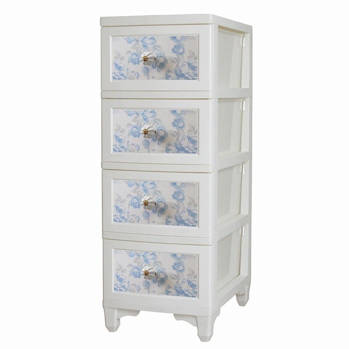 ドレスチェンジチェスト 4段 アンティークローズブルー DPC-04-ARBL アイエルシー