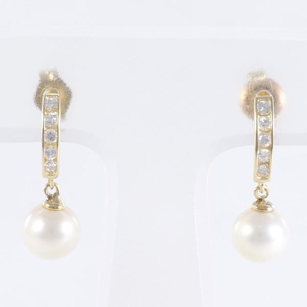 14K YG ピアス パール ジルコニア 総重量約1.1g ジュエリー 中古ピアス