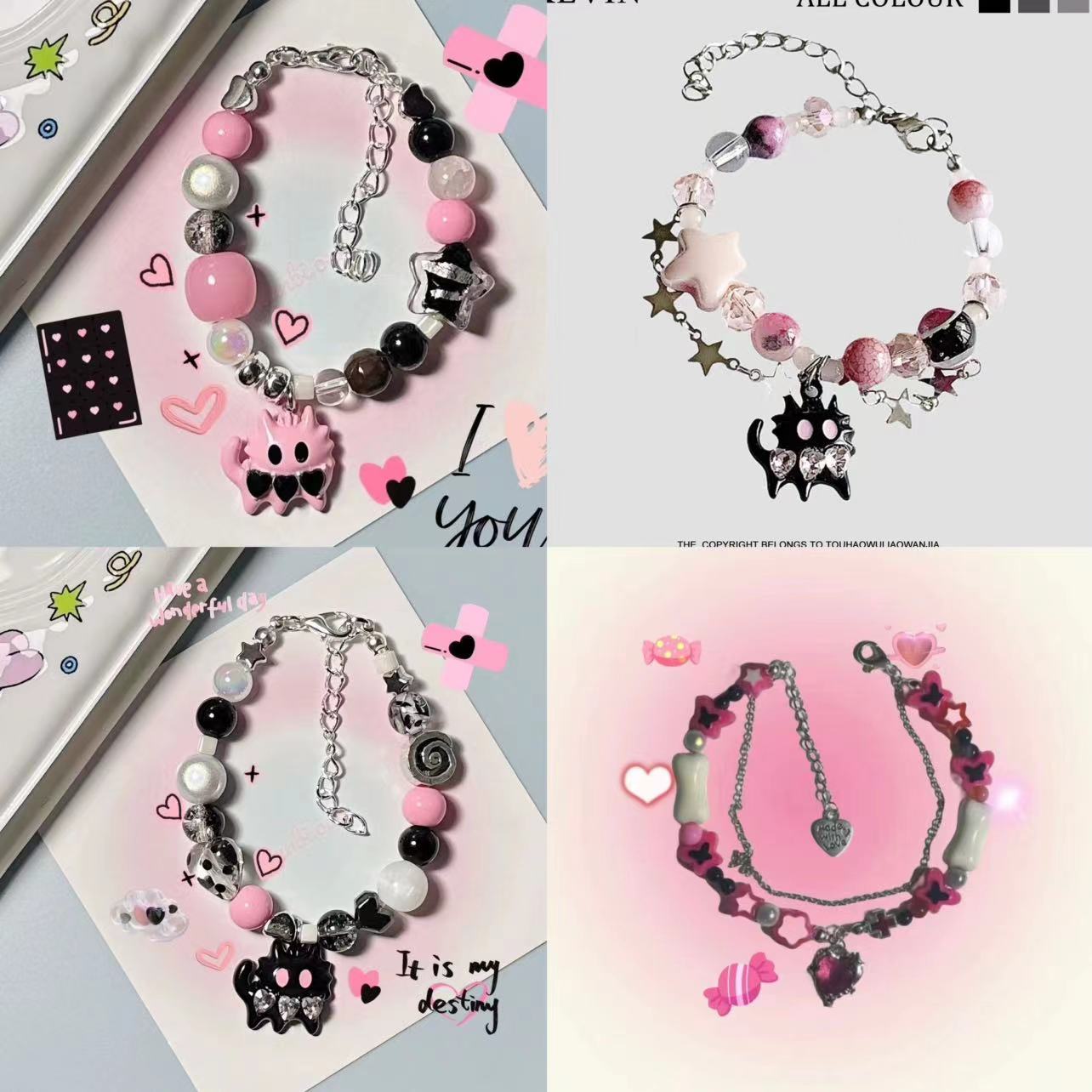 【1つ買うと10つ無料】ハロウィンに退屈したときは面白い猫のブレスレットを身に着けましょう甘くてクールなブレスレット 33,816円