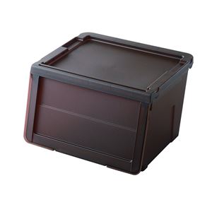 収納ボックス 収納ケース 幅45cm Mサイズ クリアブラウン 8個セット スタッキング キャスター対応 日本製 プロフィックス カバコ