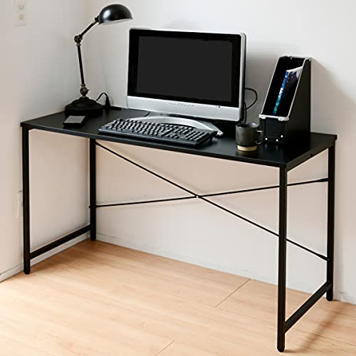 色：ブラック サイズ：幅120(コンセント付き) 山善(YAMAZEN) デスク 幅120 耐荷重6