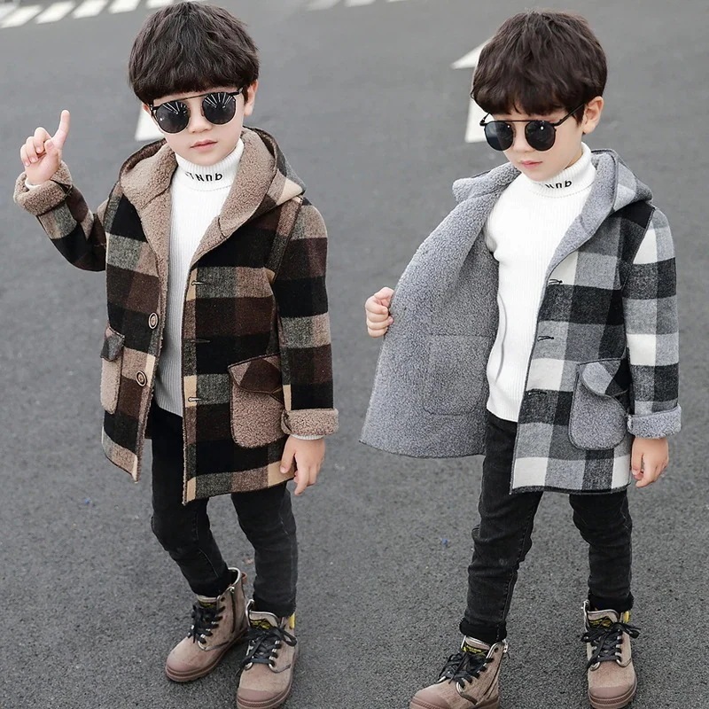 万能流行感！ピーコート キッズ フード付き ミドル丈 男の子 中綿 防寒 通学1