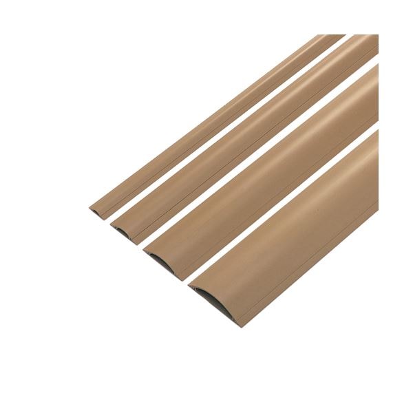 (まとめ) サンワサプライ ケーブルカバー幅90mm×長さ1m ライトブラウン CA-R90LBR 1本 (×10セット)