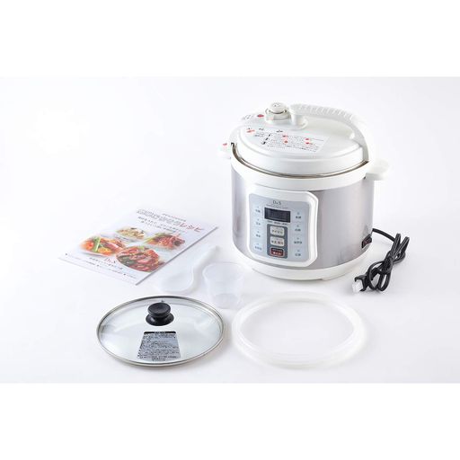 ケヴンハウン(KEVNHAUN) D&S ディーアンドエス 食材を入れてタイマーを押すだけ簡単調理電気圧力鍋 4.0L ホワイト ほったらかし電気圧力鍋 手軽に圧力調理 タイマー機能付き 再加熱もでき