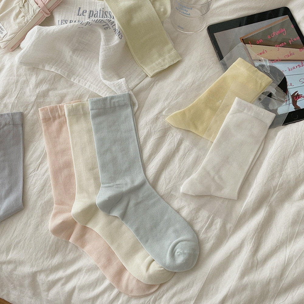 【1点ご購入 で10点プレゼントいたします】桑蚕ストッキング子供春夏薄手スリムスリムスリムJK風ミドルスタッズソックス