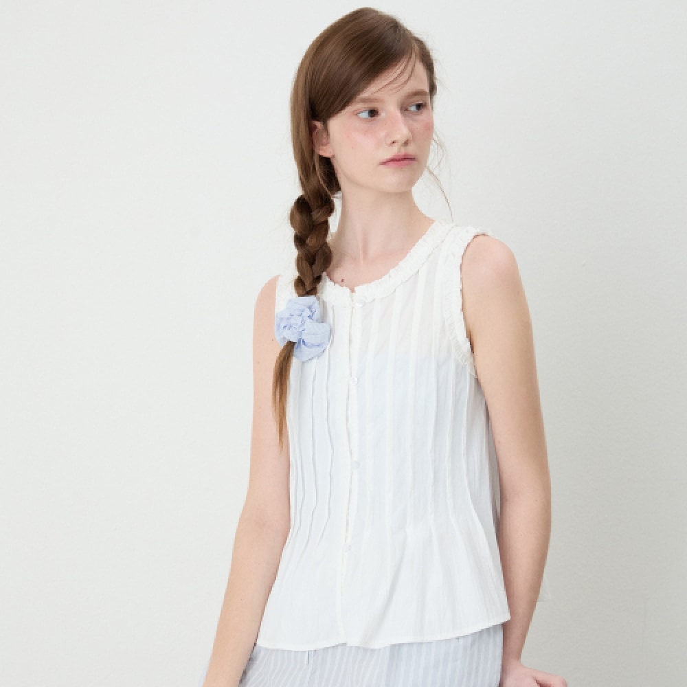 MIXO フリルピンタックナシブラウス_MIWBNF81SS