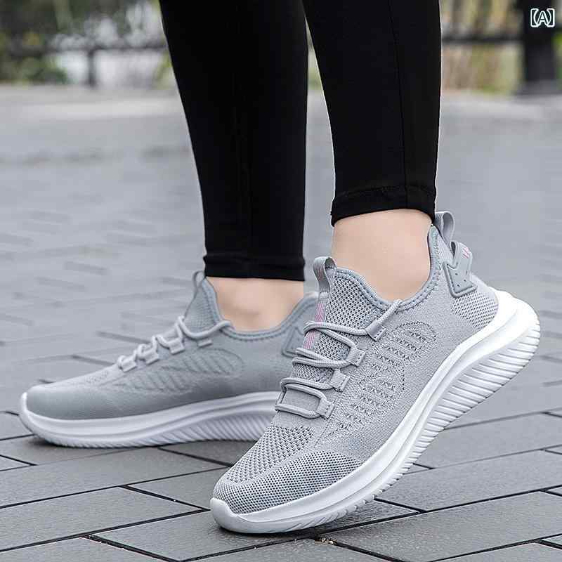 ウォーキング シューズ 夏 ママ シューズ 通気性 薄手 メッシュ スニーカー 快適 レディース 衝撃吸収 軽量 ランニング シューズ