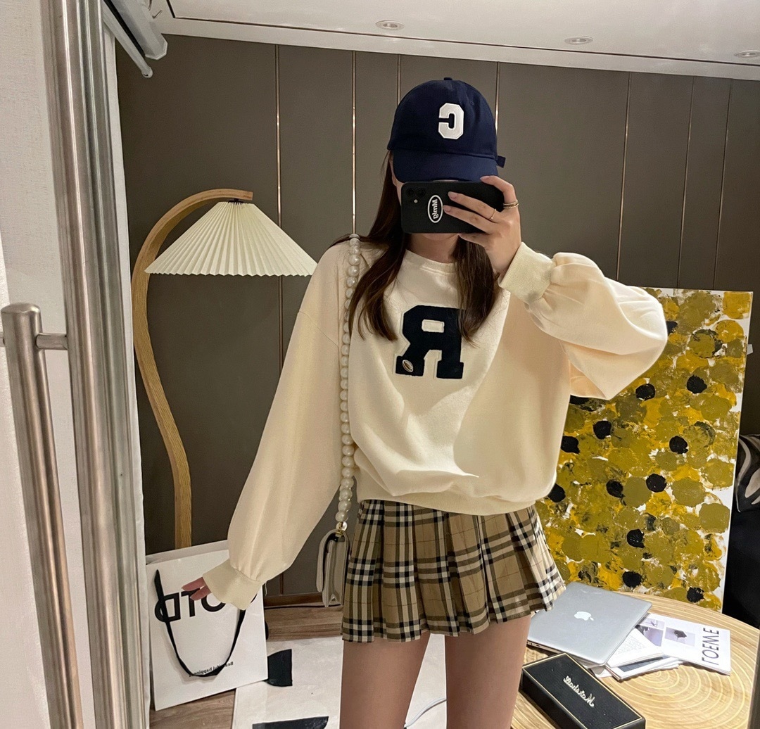 トップス スウェット ニット セーター プルオーバー レギュラー丈 長袖 萌袖 レギュラー袖 ラウンドネック 襟なし ハイウエスト コットン カポック クリーミーホワイト グレー フリーサイズ 個性的