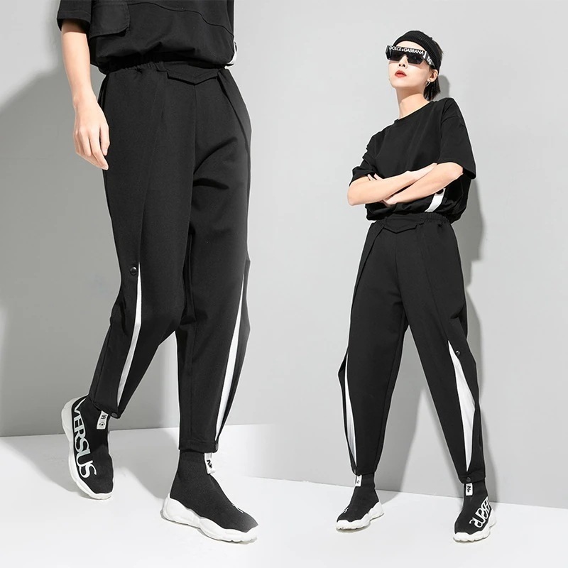 スラックスパンツ秋夏の新型欧米レディース九分パンツ ハーレムパンツ ドローストリングパンツSWF38530%制限