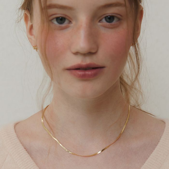 Modern Flat Snake Chain Necklace 2色 おしゃれ アイドル愛用ブランド 韓国人気 韓国ファッション