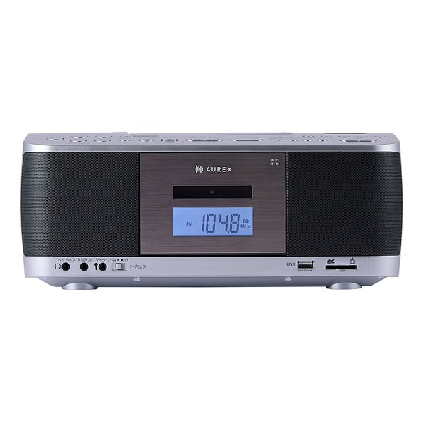 AUREX CDラジオカセットレコーダー SD/USB/CD/シルバー AX-KCR70 S