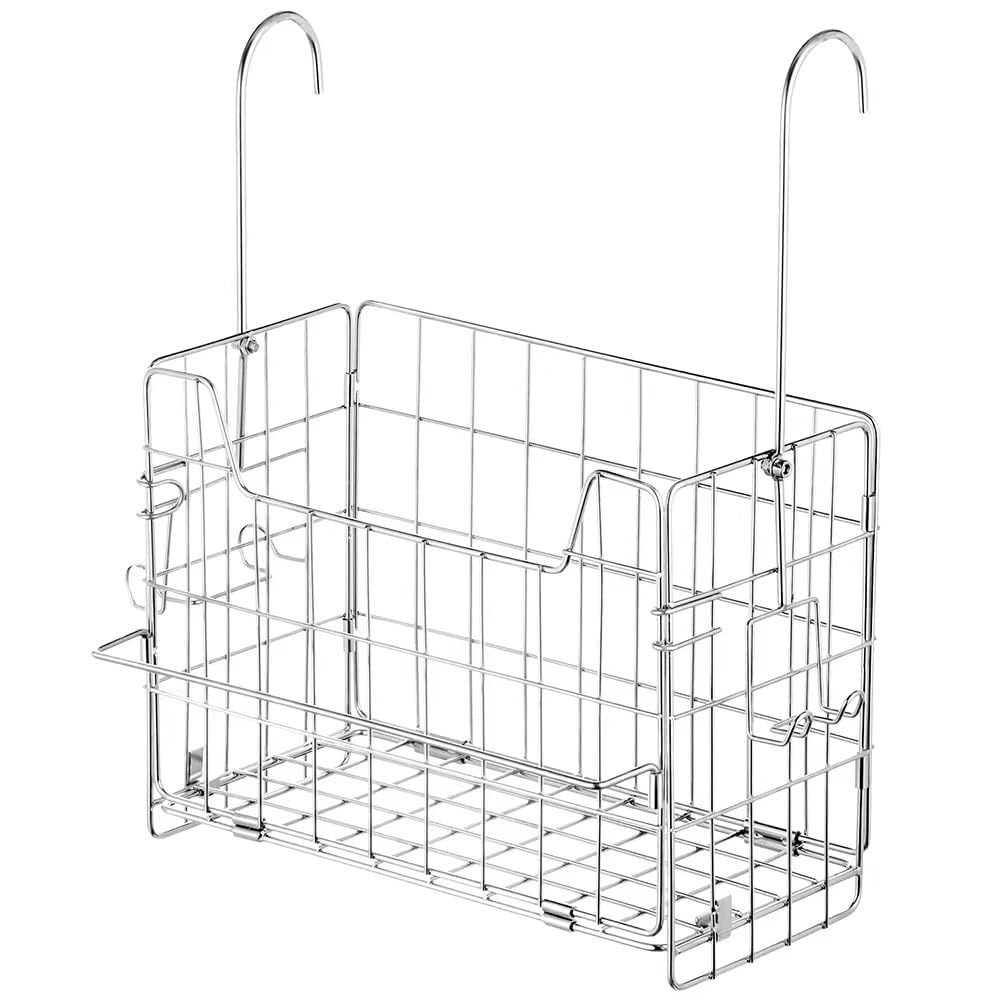 お風呂バスケット バスルームバスケット シャンプーラック 浴室用ラック お風呂 収納 懸垂式 ステンレス製 W29×D14×H39CM タオルラック付き フック付き 大容量 通気性バツグン 集中収納