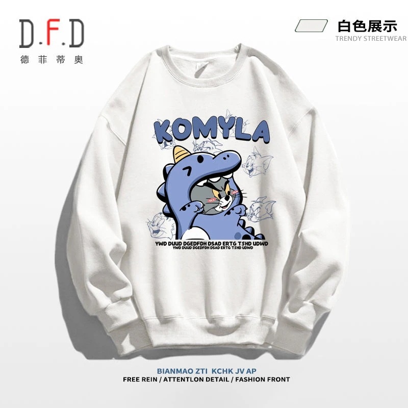 猫とネズミの趣味漫画アメリカのガーディアン男の丸首春秋の大きいサイズのゆるいカジュアルなカップル服