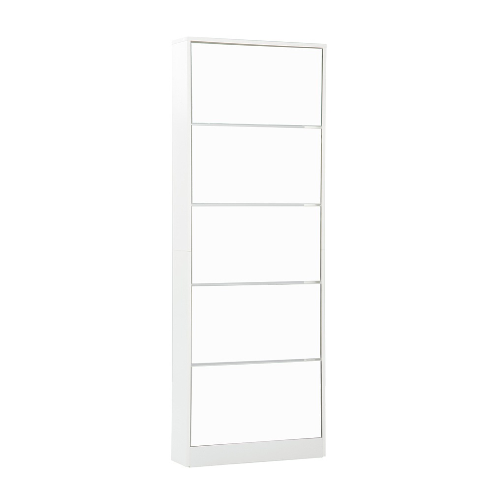 【新品】【鏡タイプ】下駄箱 5段 シューズラック 玄関収納 ひとり暮らし スリムタイプ 靴収納ラック 靴収納棚 倒れ防止道具取付必要