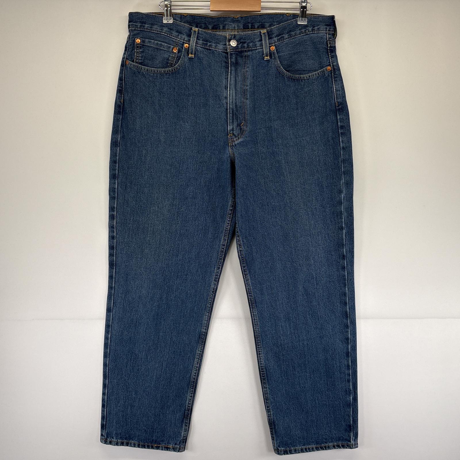 古着 デニムパンツ 550 テーパード ジーンズ ジーパン 5ポケット 長ズボン 大きいサイズ w38 L30 ブルー メンズ