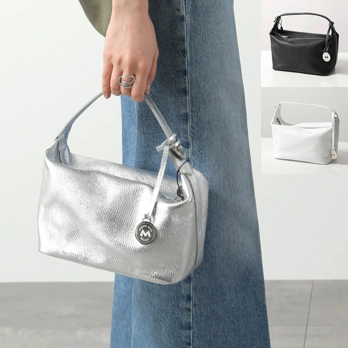 MARCO MASI マルコマージ ハンドバッグ 3687 DOLLARO DOLLAMIN レディース レザー メタルロゴ クラッチバッグ 鞄 カラー3色 17,433円