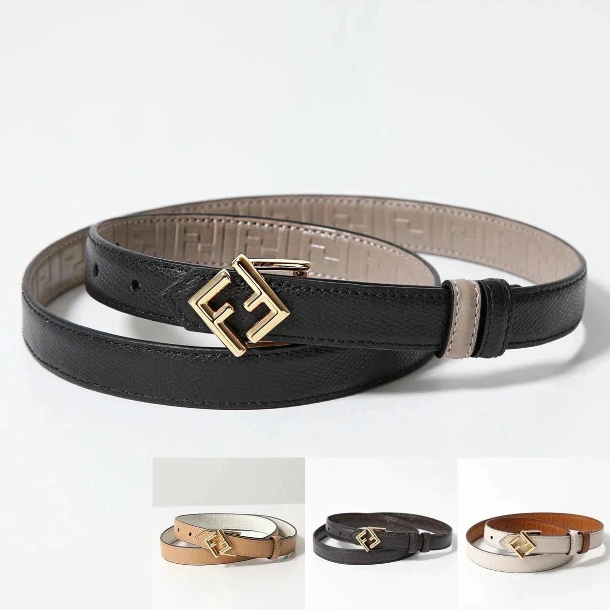 FENDI フェンディ ナローベルト 8C0687 ANH8 レディース レザー リバーシブル FFダイヤモンド カラー4色 47,790円
