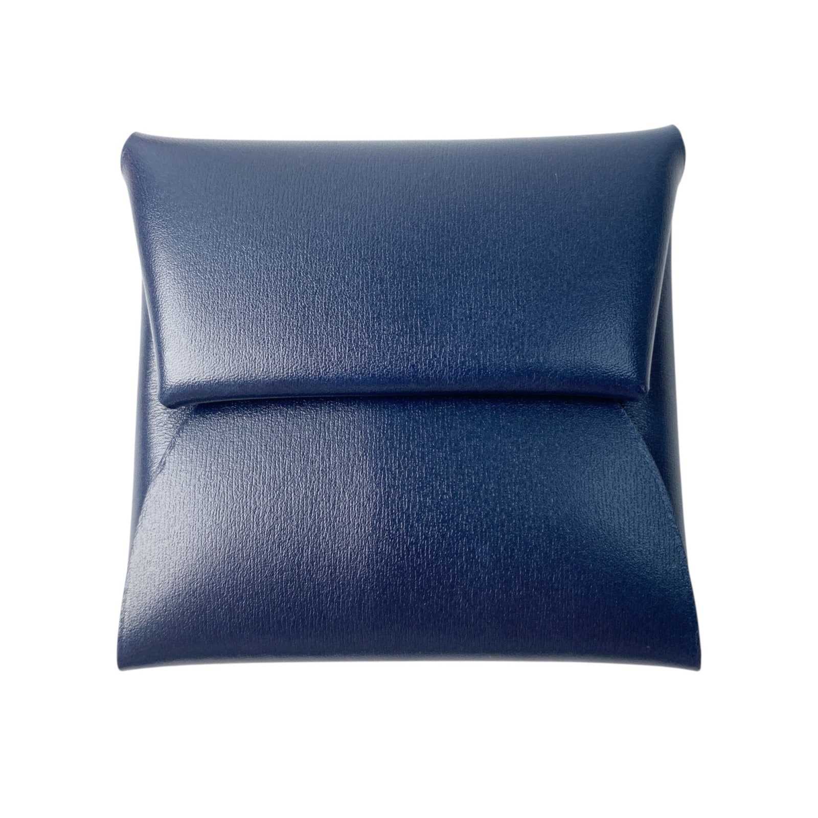 美品 エルメス HERMES レディース バスティア ボックスカーフ コインケース W刻印 ネイビー W MZ 003 HA